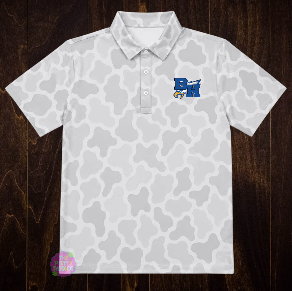 GREY/WHITE GHOST CAMO (BH EAGLES) GAME DAY POLO (PREORDER) 080526KRV