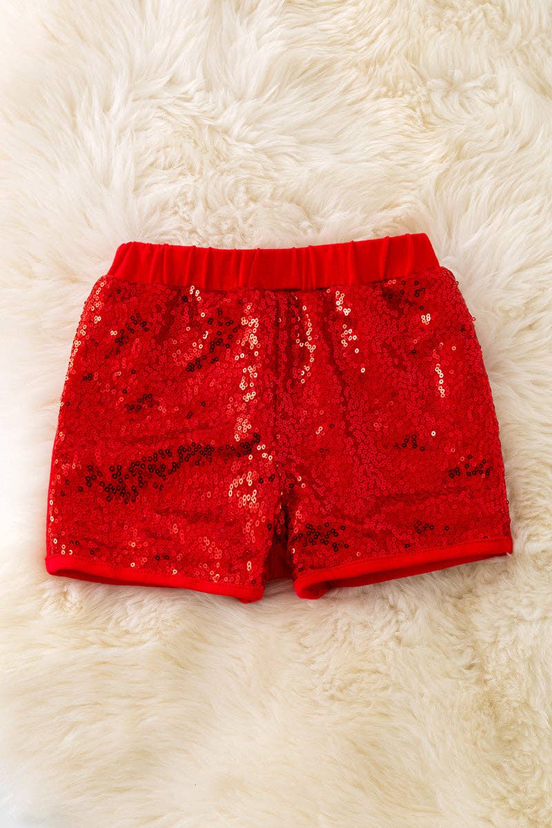 Girl’s Red Sequin Shorts PNG5248