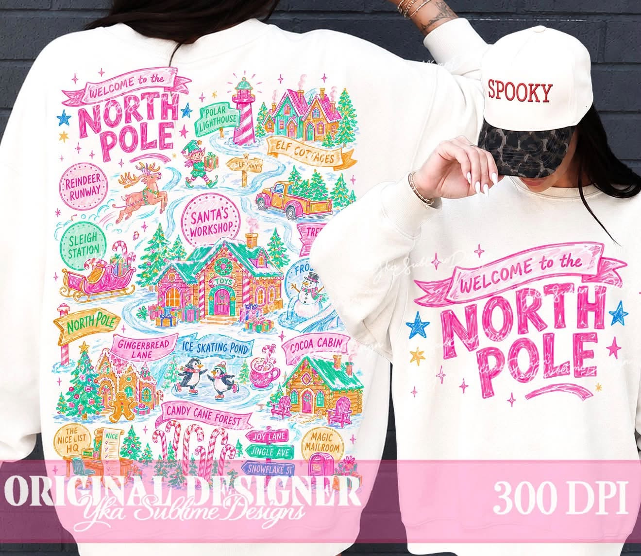 NORTH POLE 96263----SWEATSHIRT----- (GILDAN)--- FULL FRONT IMAGE--- FULL BACK IMAGE--------------------- 090626KRV