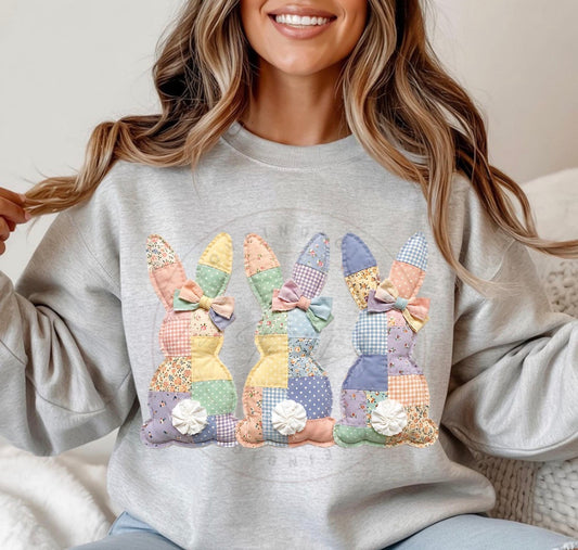 Quilted Bunnies- TSHIRT- (COMFORT COLOR/BELLA)