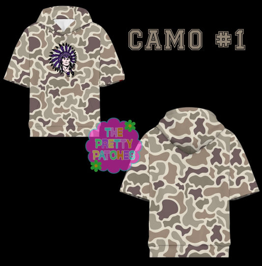 Camo Hooded Tees-PNG INDIANS-ADULT - PREORDER (HAPPY DAYS)