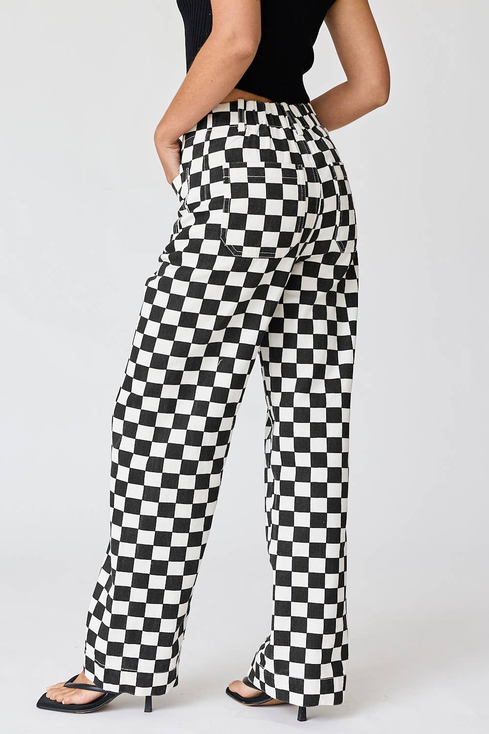 Demi Checkered Bottoms w Elastic Band-10425br