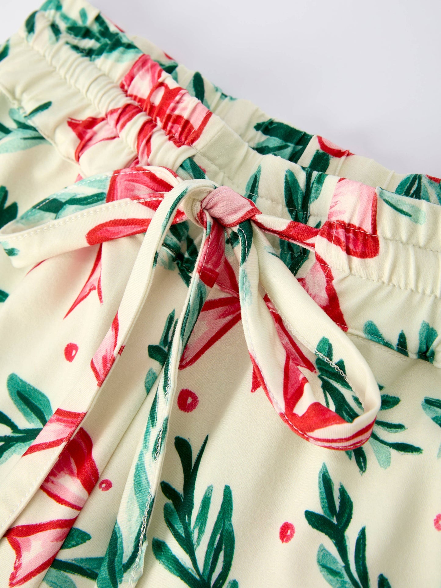 Rylee Faith Designs - Mommy & Me Christmas Bow and Holly Print Pajama Set-112525br