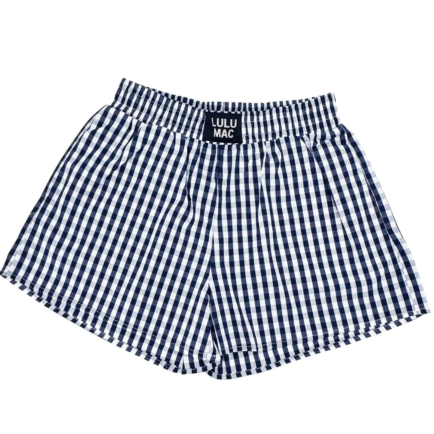Girlie Girl Originals - BXGH-NAVY GINGHAM LULU MAC BOXER SHORT-101825jb