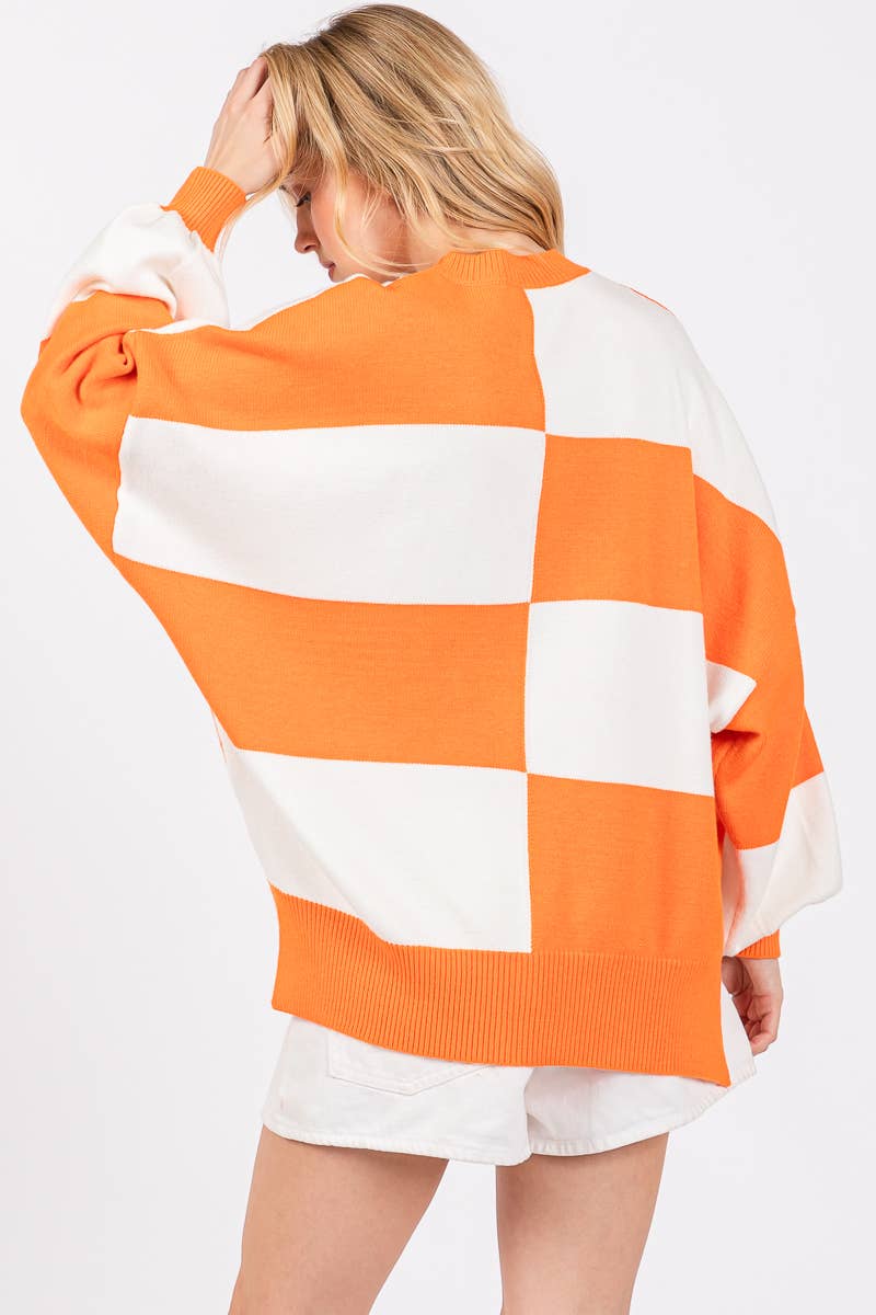 GAME DAY CHECKERED SWEATER- GDCS2