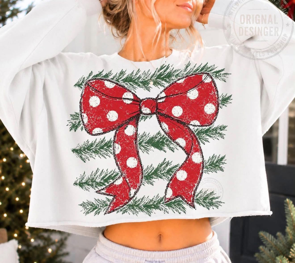 CHRISTMAS BOW WITH STRIPES 912261 - T-SHIRT (NOT CROPPED) - (GILDAN) 091526KRV