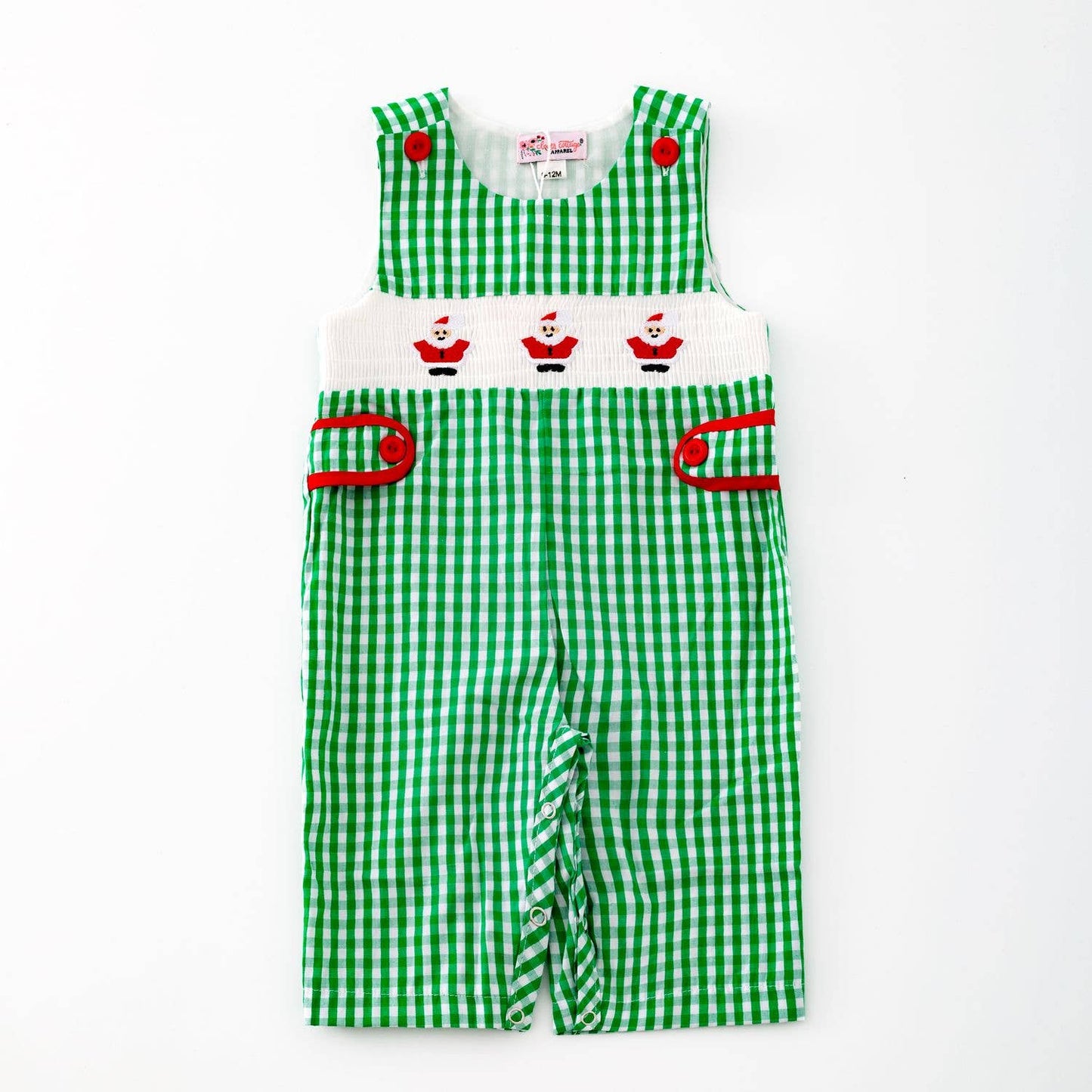 Green Gingham Smocked Baby Jon 46651