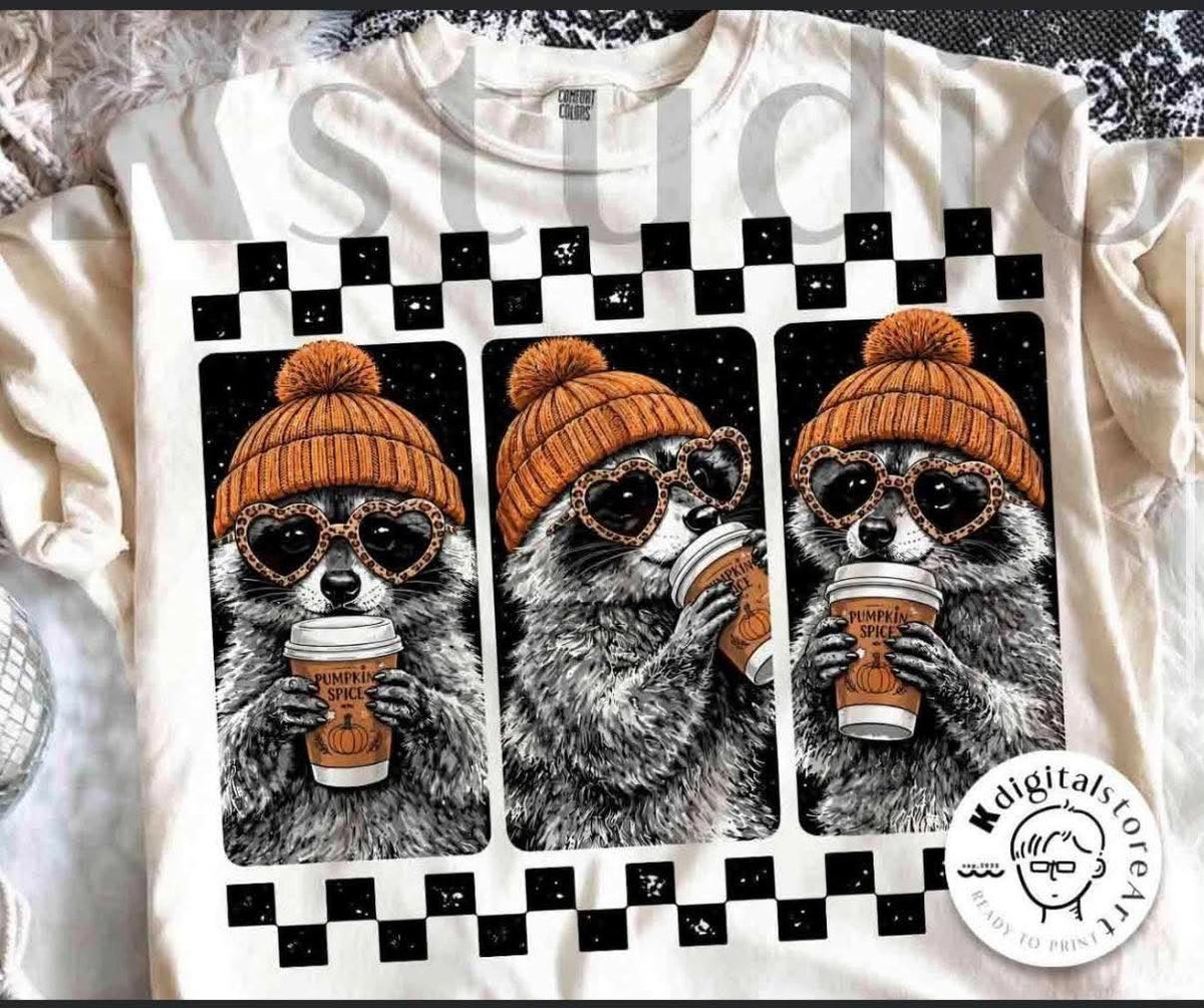 FALL RACCOON 926262-----T SHIRT----- (COMFORT COLORS) 092626RW