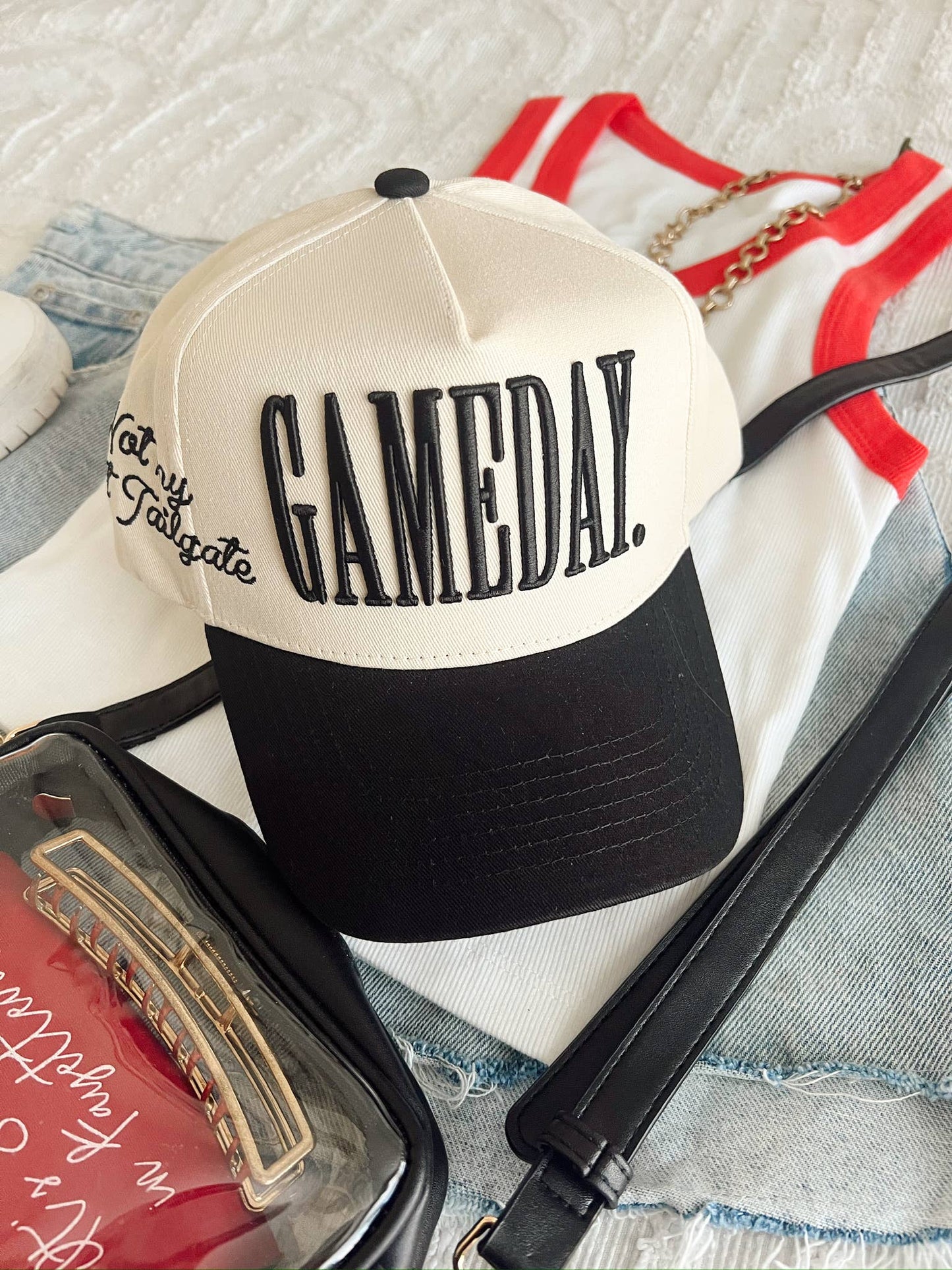 - GAMEDAY. - Not My First Tailgate Vintage Trucker Hat-101125br