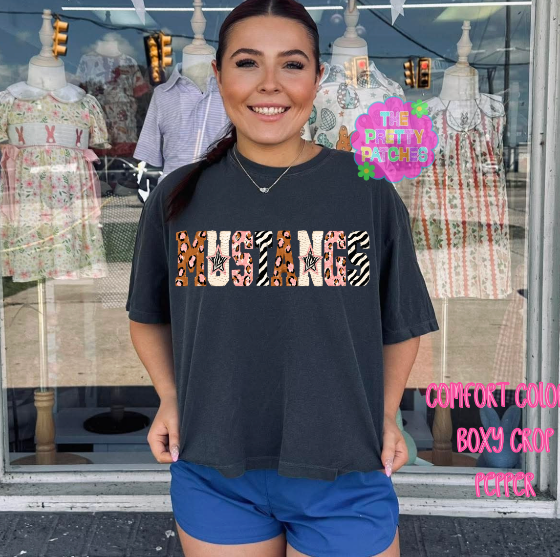 EDGY MUSTANGS 930262-1 ----------BOXY TEE--------- (COMFORT COLOR) 100426KRV