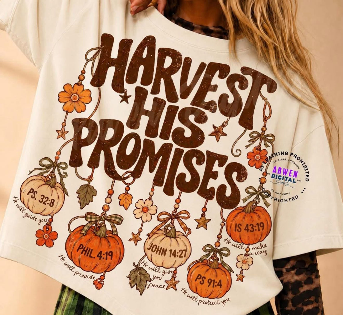 HARVEST HIS PROMISES 1008261---OVERSIZED IMAGES--------T SHIRT----------- (COMFORT COLORS) 100926KRV