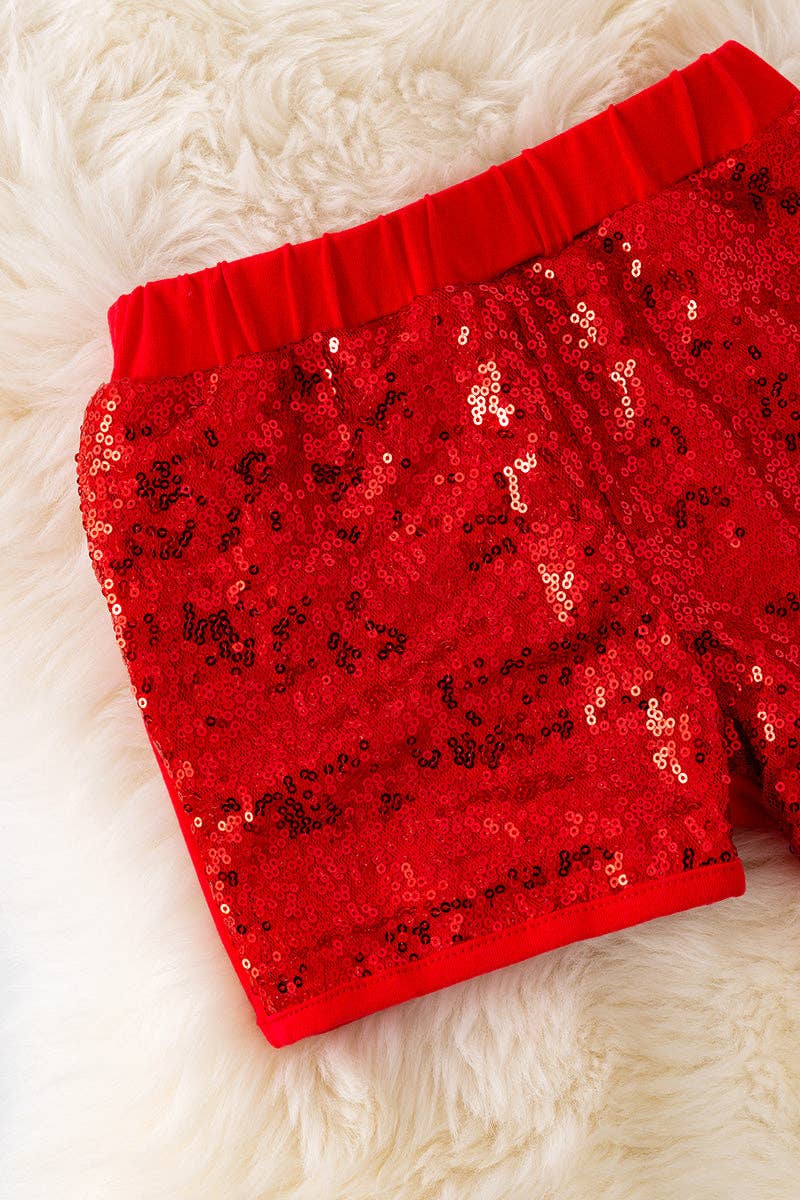 Girl’s Red Sequin Shorts PNG5248