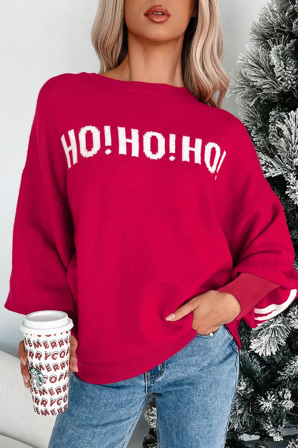 Ho Ho Ho - Merry Christmas Full Back Sweater