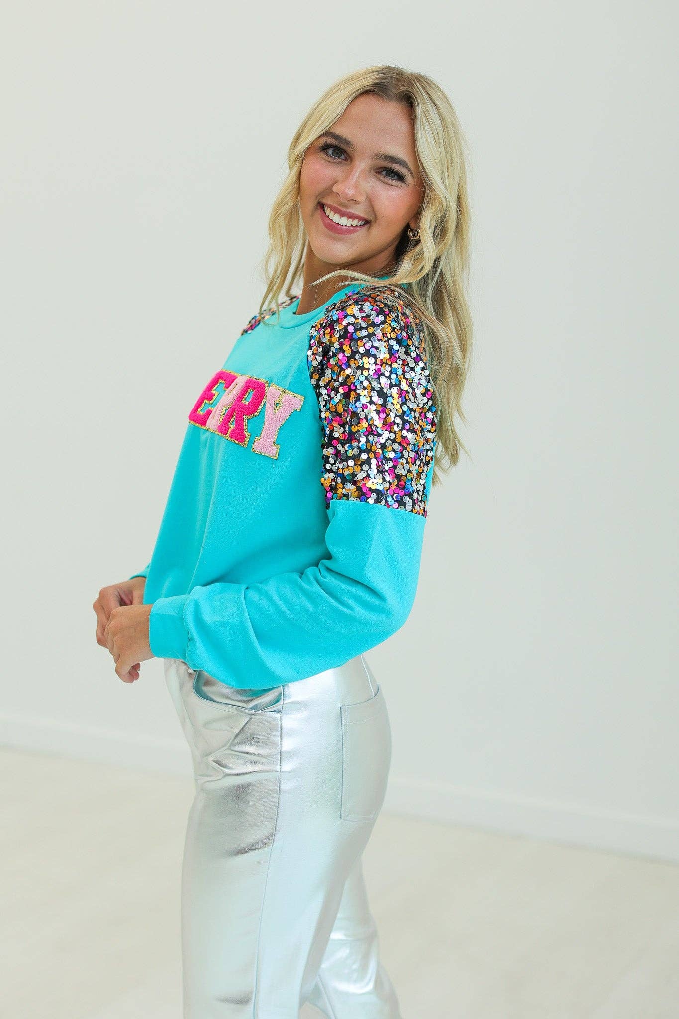 MERRY Turquoise Sweatshirt  5456