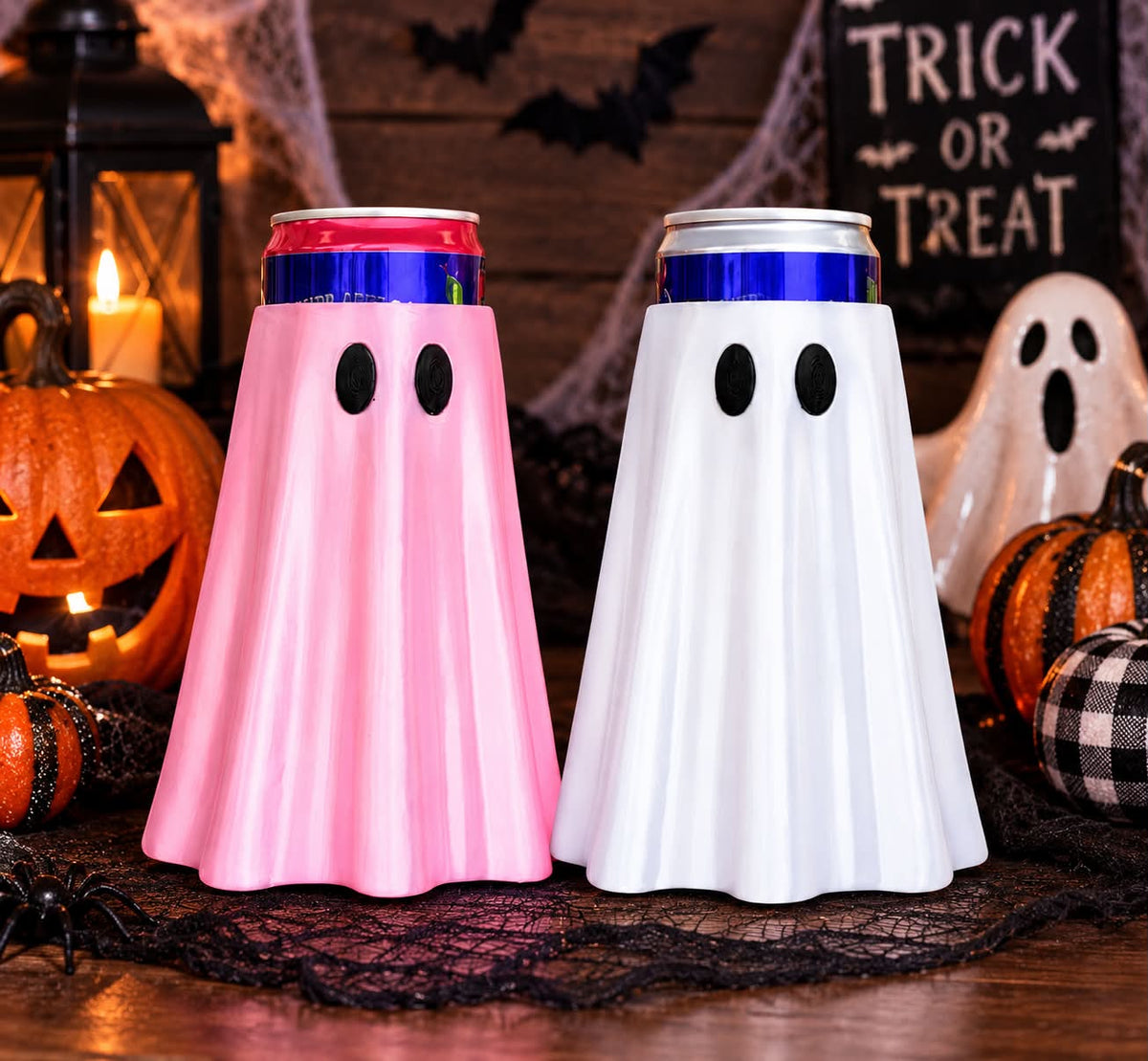PINK OR WHITE SLIM CAN GHOST KOOZIE 092426MM