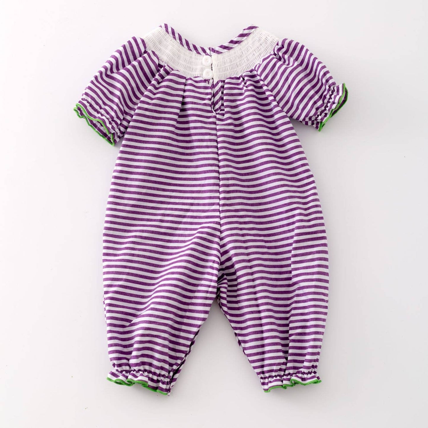 Mardi Gras Smocked Baby Romper  47606
