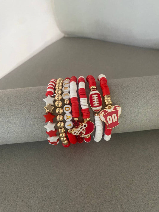 Gameday Set of 7 Football Stretch Bracelets — In Store — GDRW
