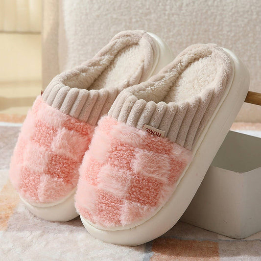 CHECKERED FUZZY WARMIES SLIPPERS CWSHS0270