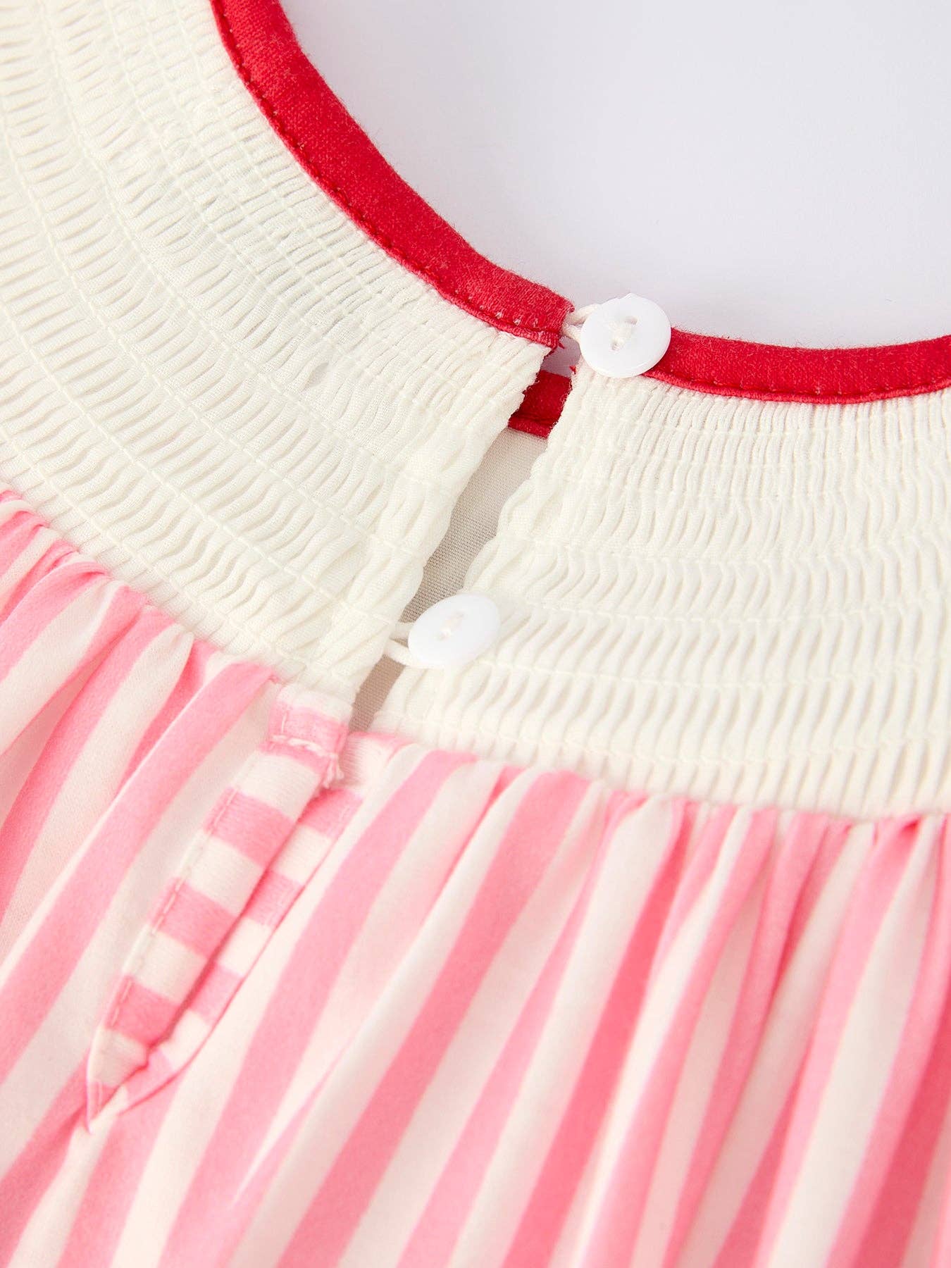 Girls Summer Baseball Embroidery pink striped Dress 011226AJ