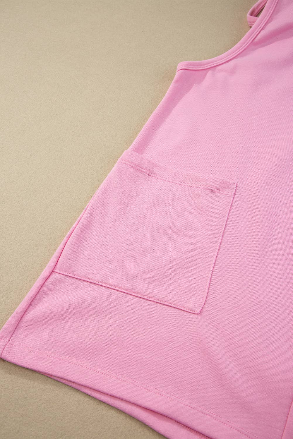 Sleeveless Pocketed V Neck Jersey Romper LA641