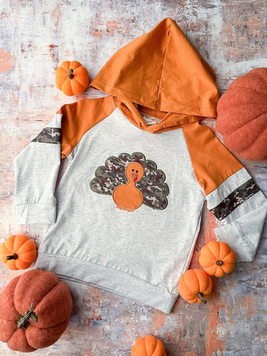 Camo Turkey Applique Hoodie- Boys- 101425br