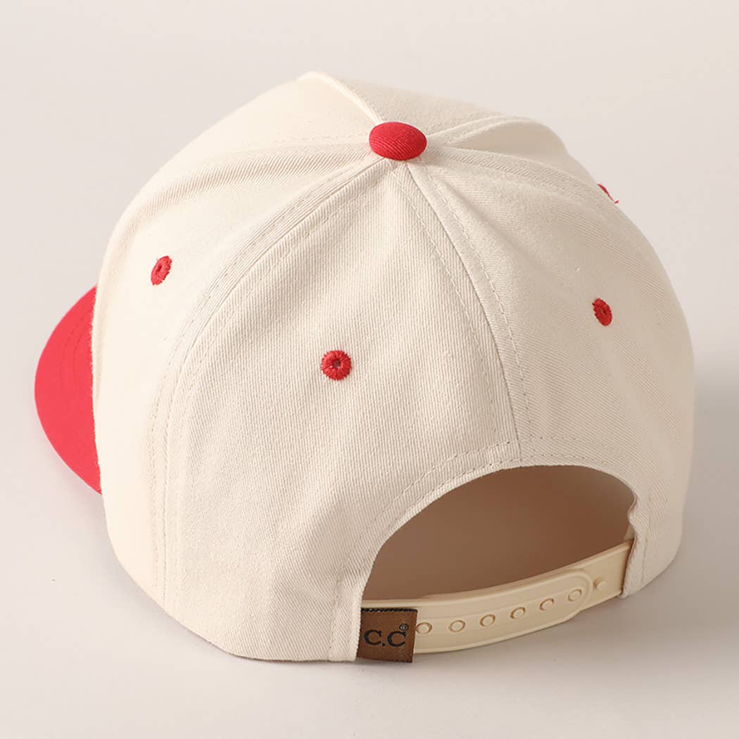 Put It On Santa's Tab Text Embroidery Baseball Cap TCM002RED