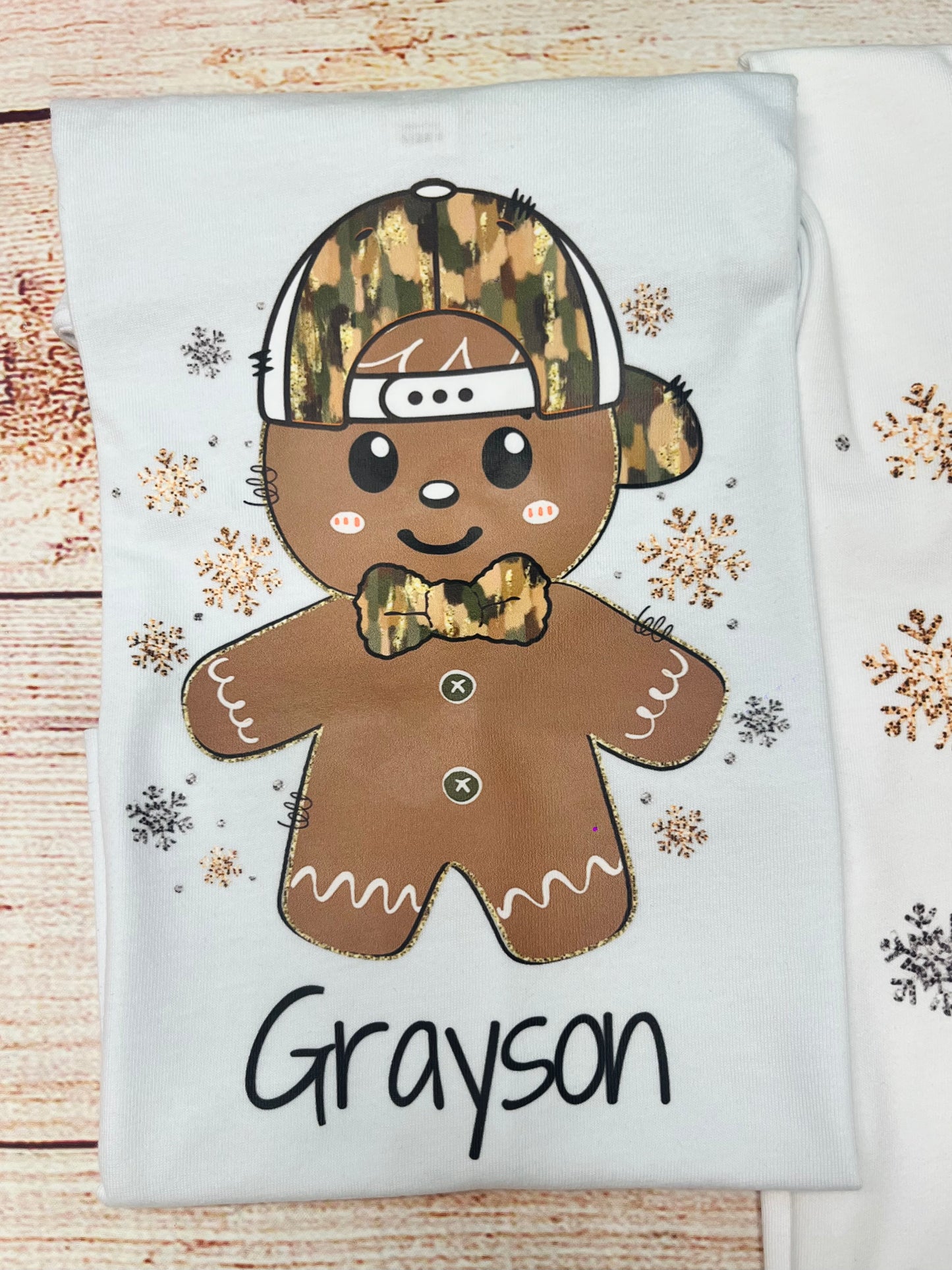 kids Gingerbread (custom name)bella t-shirt