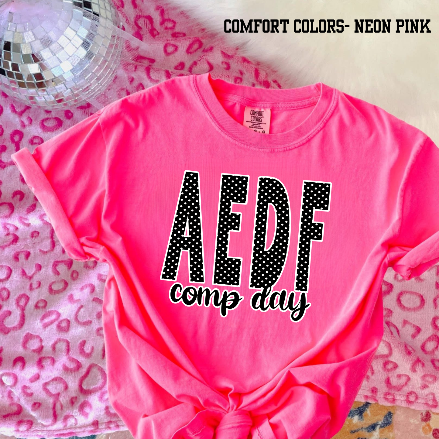 AEDF POLKA DOT COMP DAY- TSHIRT- (COMFORT COLOR/BELLA)