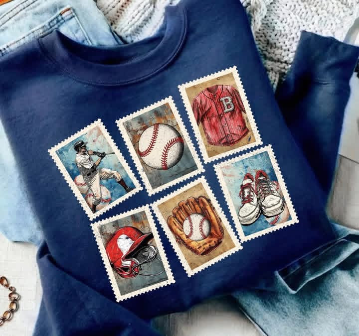 Baseball Stamps-TSHIRT- (COMFORT COLOR/BELLA)