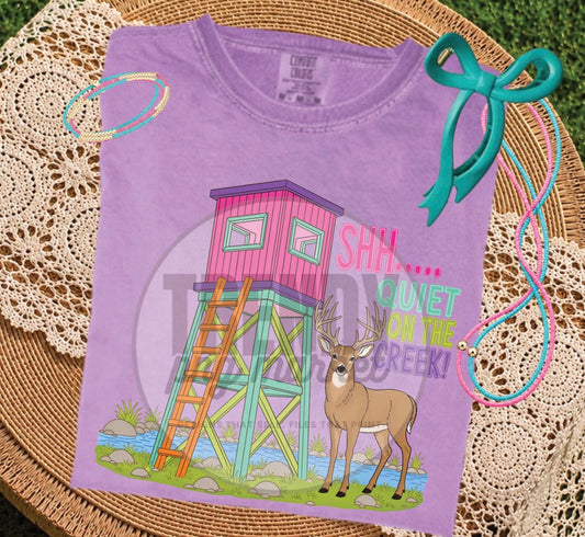 SHH QUIET ON THE CREEK 923261  -T SHIRT- (GILDAN/RABBIT SKINS) 092326KB