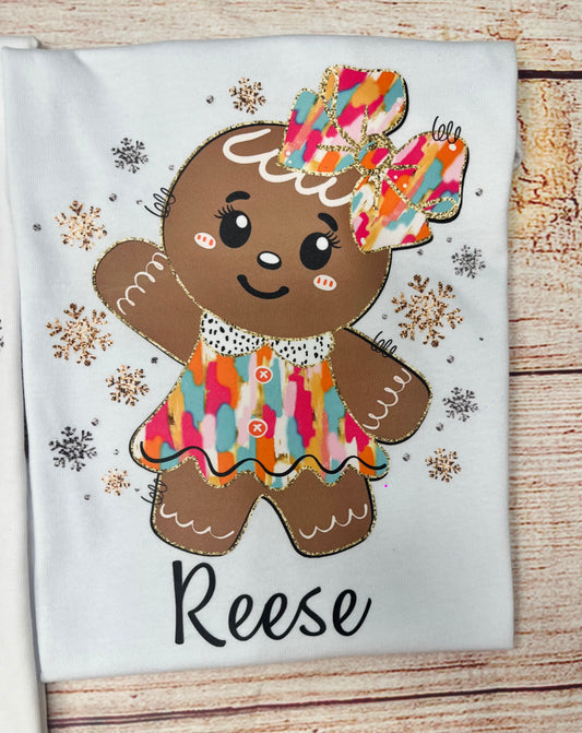 kids Gingerbread (custom name)bella t-shirt