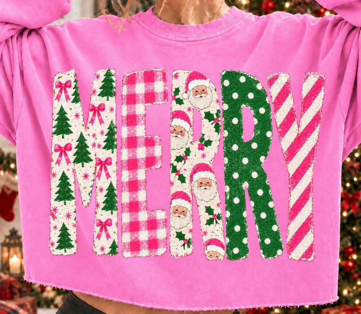 PINK & MERRY 923262 ------ LONG SLEEVE SHIRT--- (NOT CROPPED) (GILDAN)  092526KB