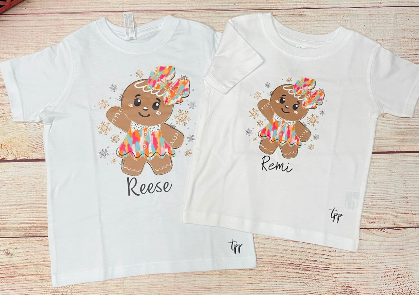 kids Gingerbread (custom name)bella t-shirt