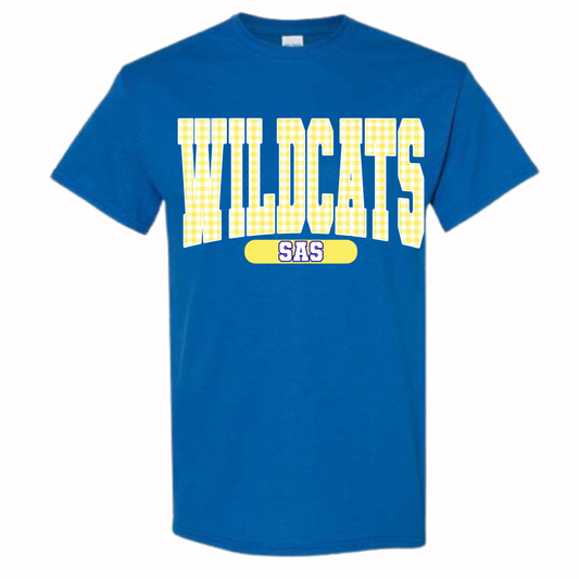 GINGHAM WILDCATS SAS- T SHIRT - (GILDAN)-071326KB