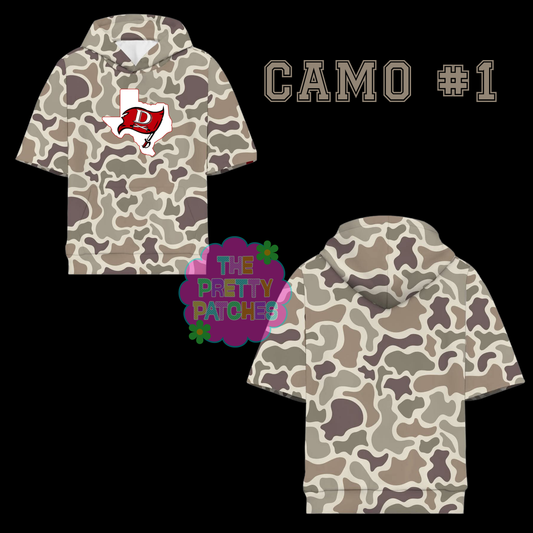 Camo Hooded Tees Deweyville Pirates -ADULT - PREORDER