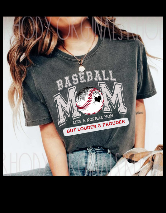 Baseball mom like a normal mom but louder & prouder