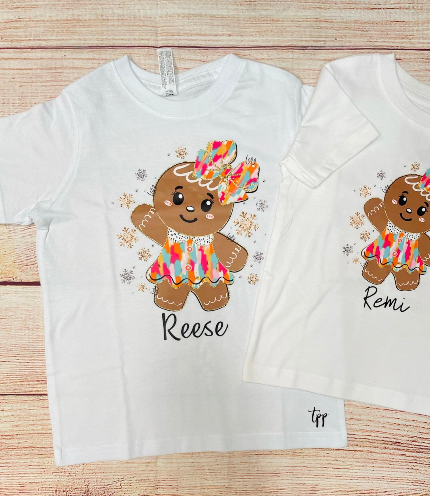 kids Gingerbread (custom name)bella t-shirt