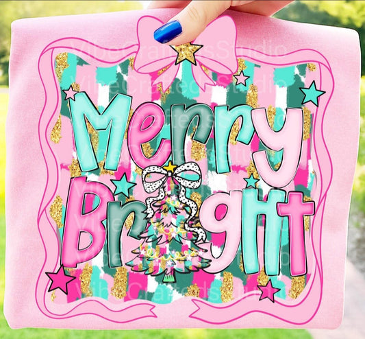 Merry & Bright - T SHIRT - (Jerzee/Gildan)