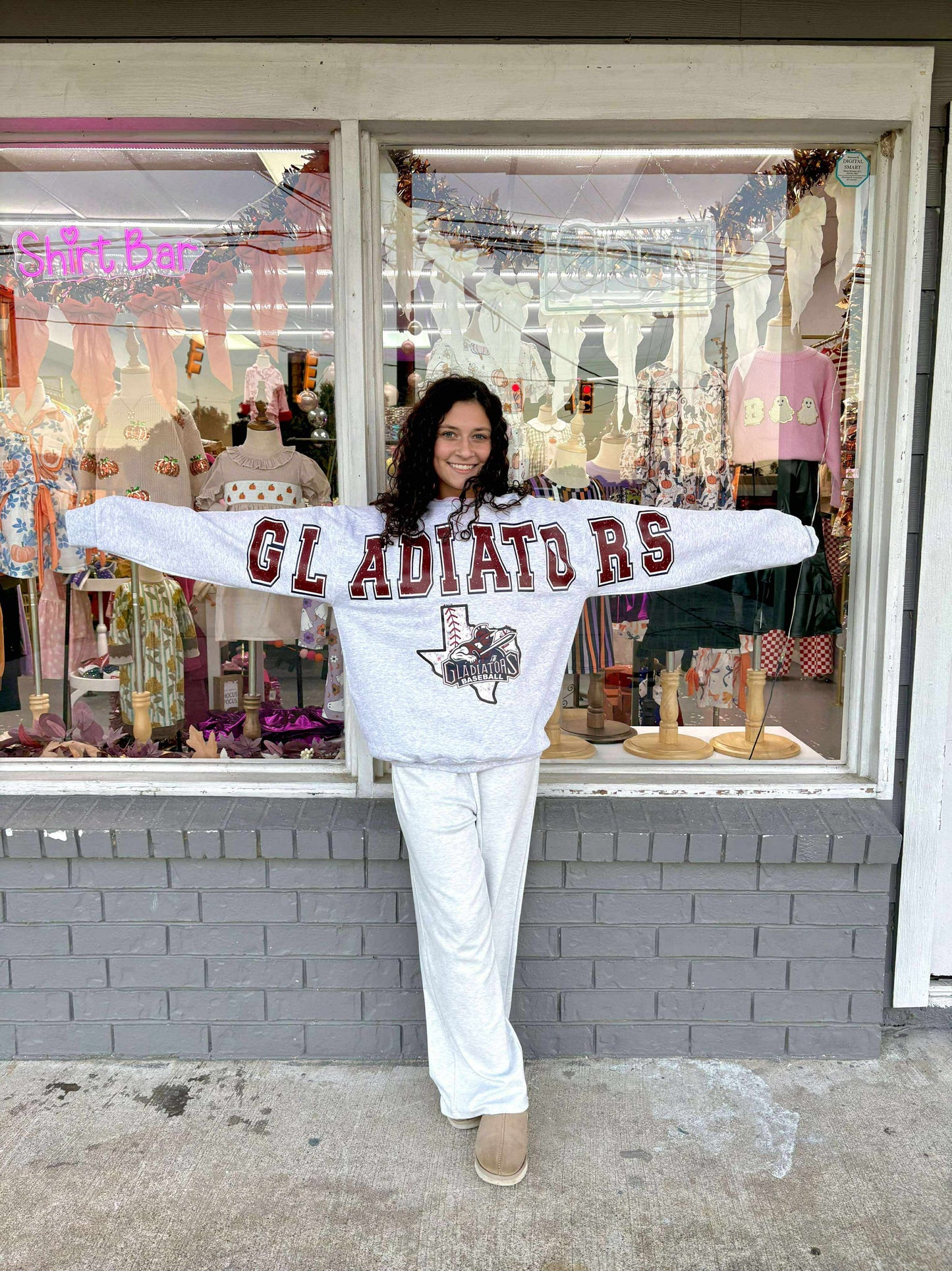 Oversized Mascot Sweatshirts with Logo - GLADIATORS - SWEATSHIRT - (Jerzee/Gildan)