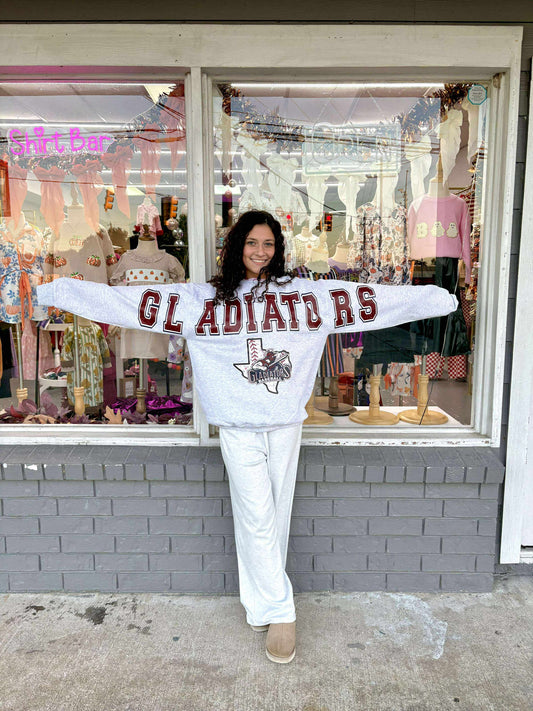 Oversized Mascot Sweatshirts with Logo - GLADIATORS - SWEATSHIRT - (Jerzee/Gildan)