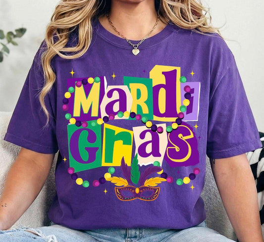 Patchwork Mardi Gras - T SHIRT- (GILDAN/LAT)