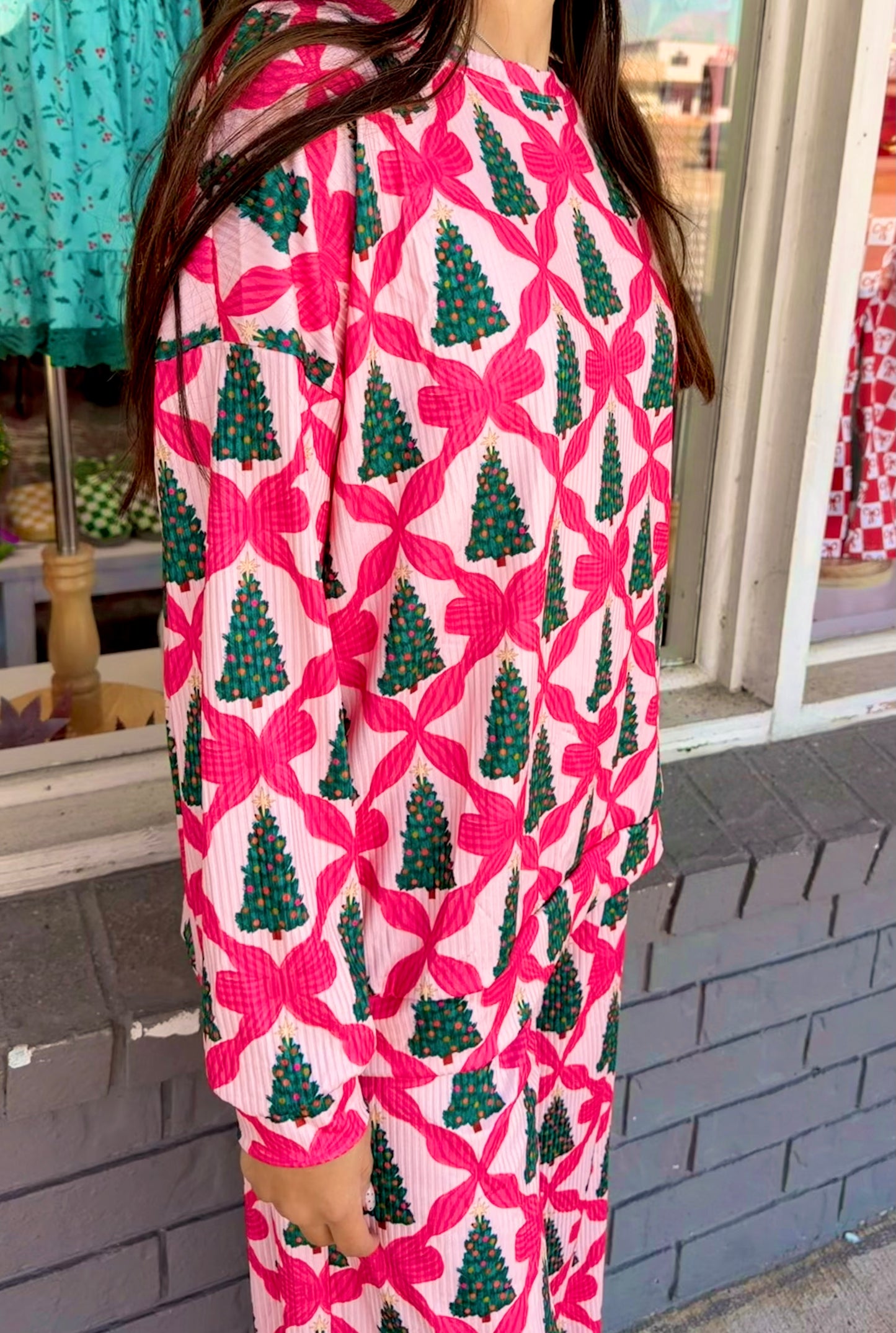 Girls 2 Piece Christmas Tree Set - Full Length Top - (IN STORE) 121125britt