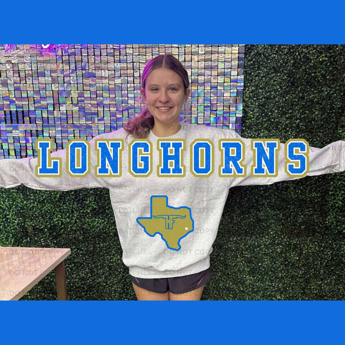 Oversized Mascot Sweatshirts with Logo - LONGHORNS - SWEATSHIRT - (Jerzee/Gildan)