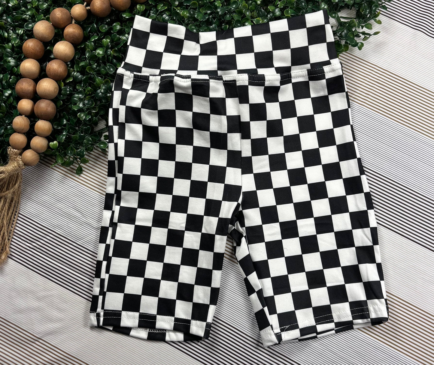 Best Day Ever Kids - Kids Checker Print Biker Short - Checked Out Biker Short-121925AS