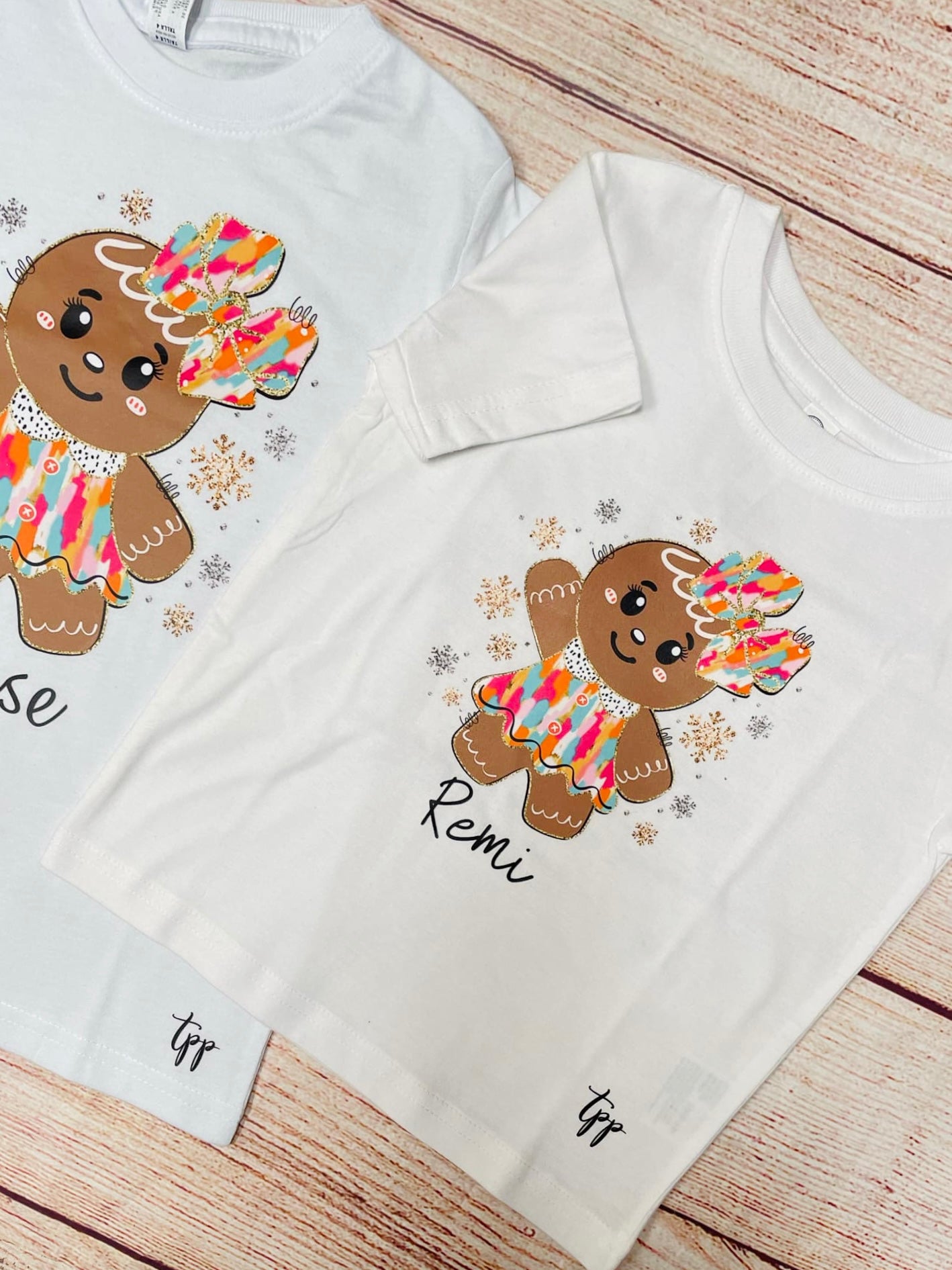 kids Gingerbread (custom name)bella t-shirt