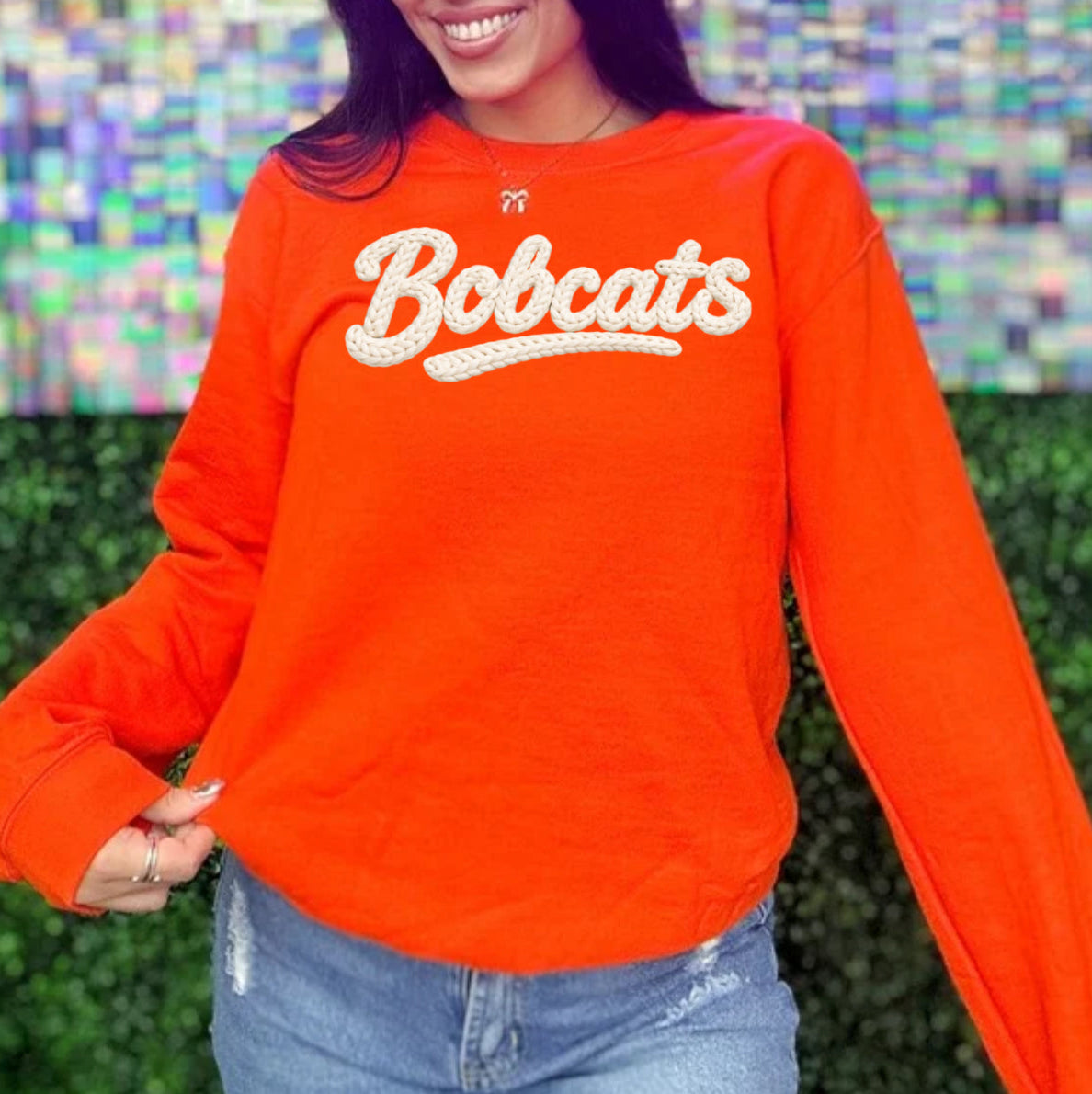 Bobcats faux yarn- SWEATSHIRT - (Jerzee/Gildan)