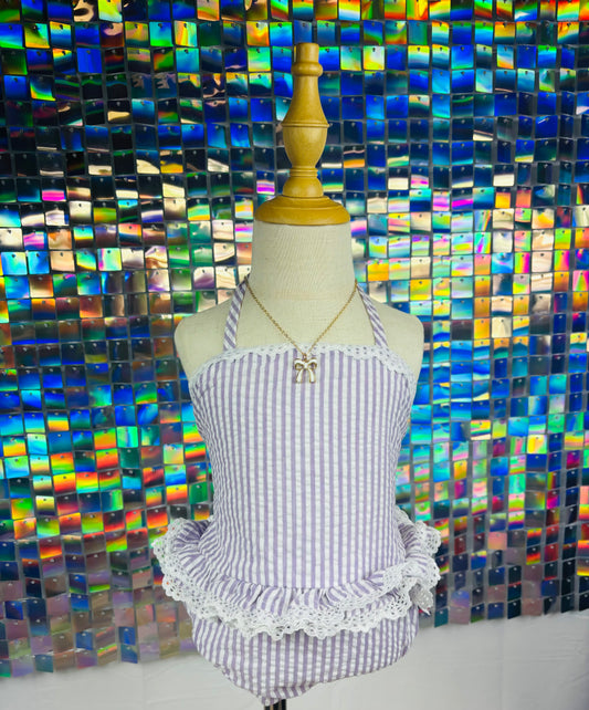 Striped Ruffle Bubble romper SRB-RB