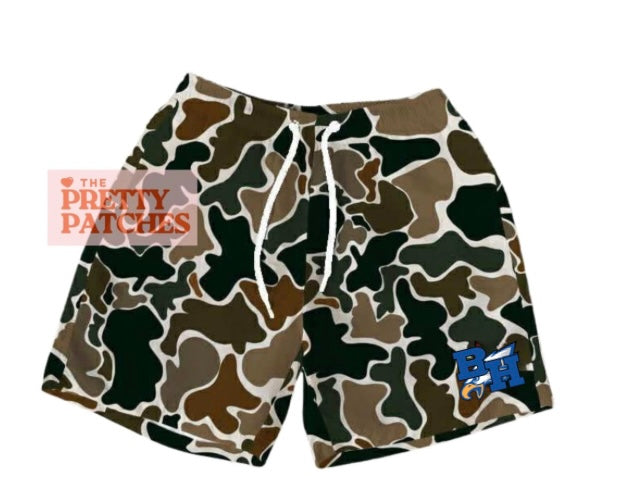 Barbers Hill CAMO  shorts (YOUTH) - PRE ORDER