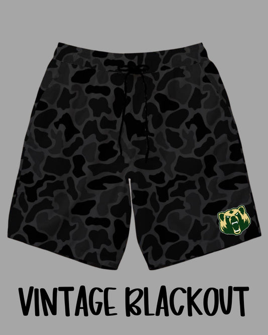 Vintage Blackout camo (LCM BEARS) Shorts (youth) - PRE ORDER 070926KRV