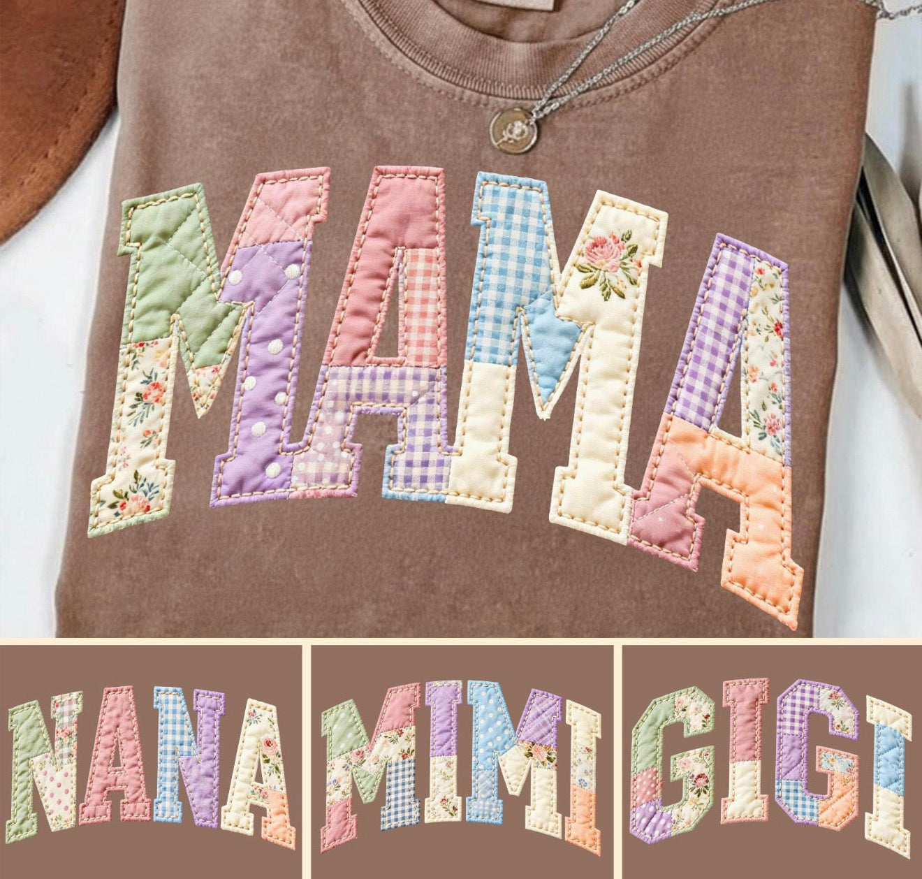 PATCHWORK NAME- T SHIRT (GILDAN/LAT)
